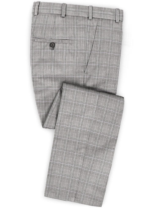 Glen Wool Light Gray Suit - StudioSuits