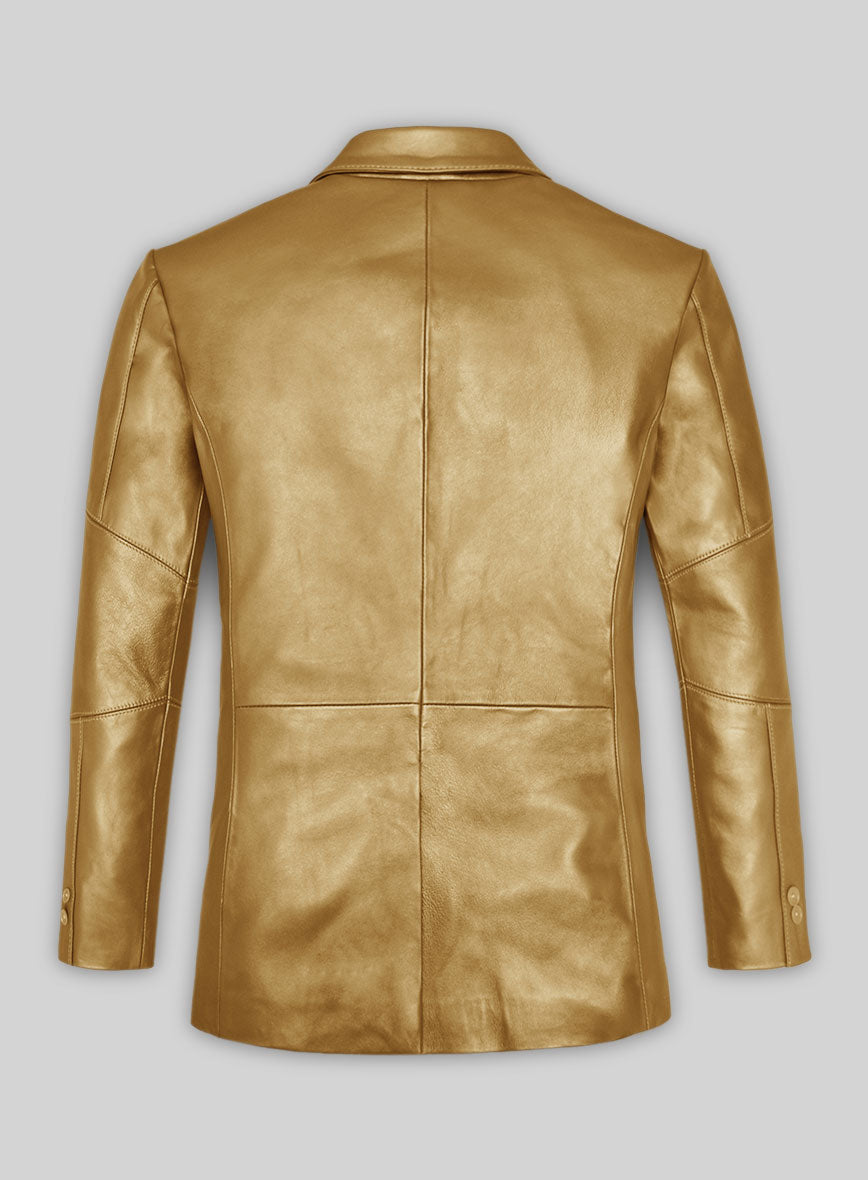 Golden Catwalk Leather Blazer # 2 - StudioSuits