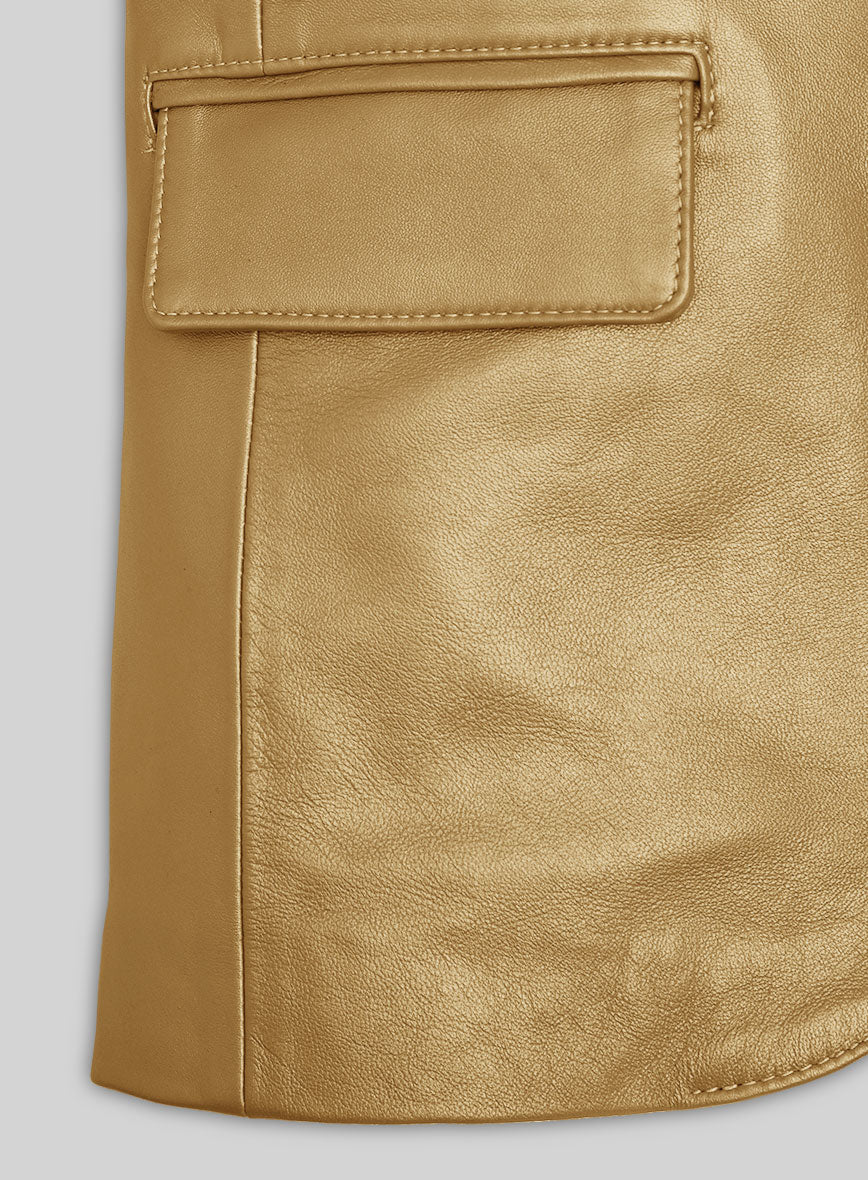 Golden Catwalk Leather Blazer # 2 - StudioSuits