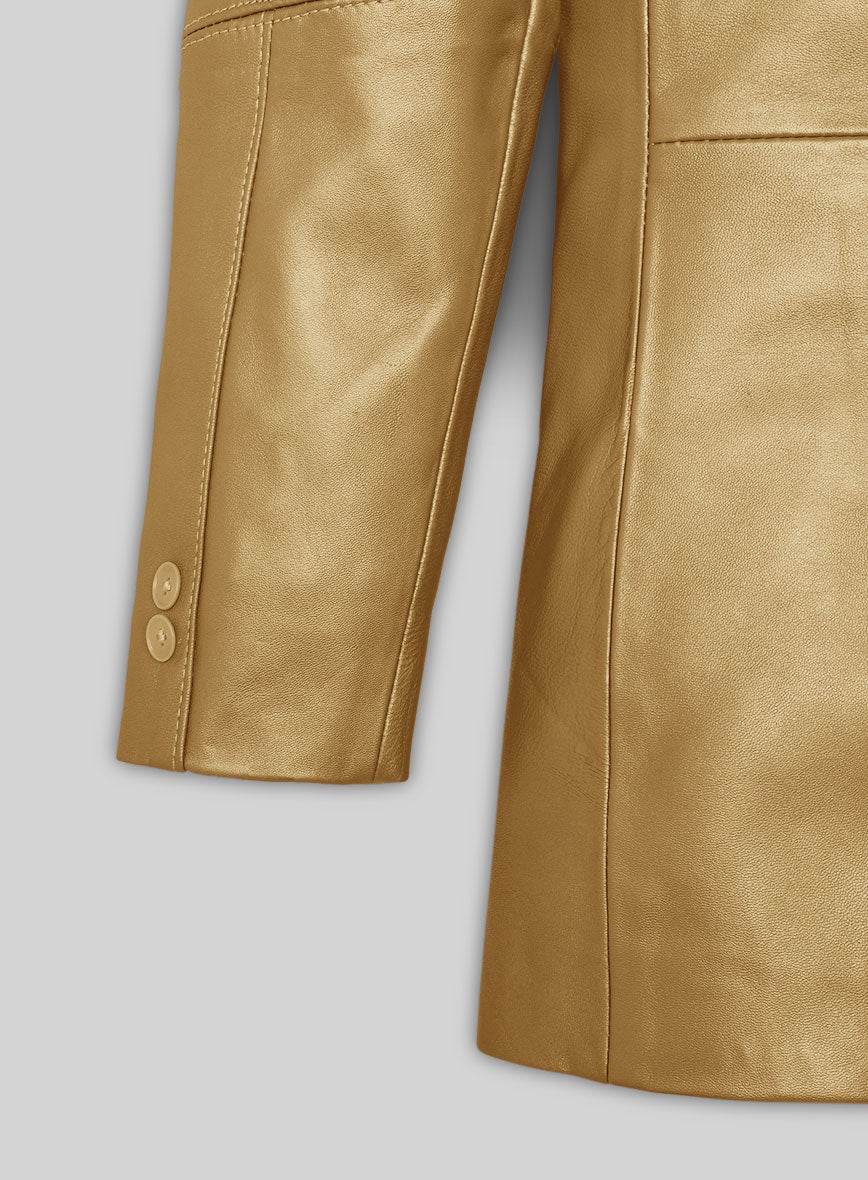 Golden Catwalk Leather Blazer # 2 - StudioSuits
