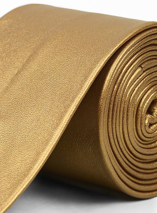Golden Leather Tie - StudioSuits