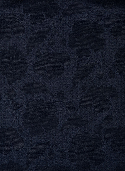 Graffiti Blue Flower Wool Tuxedo Jacket - StudioSuits