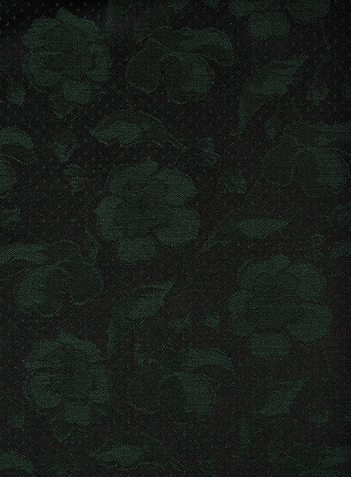 Graffiti Green Black Flower Wool Tuxedo Jacket - StudioSuits