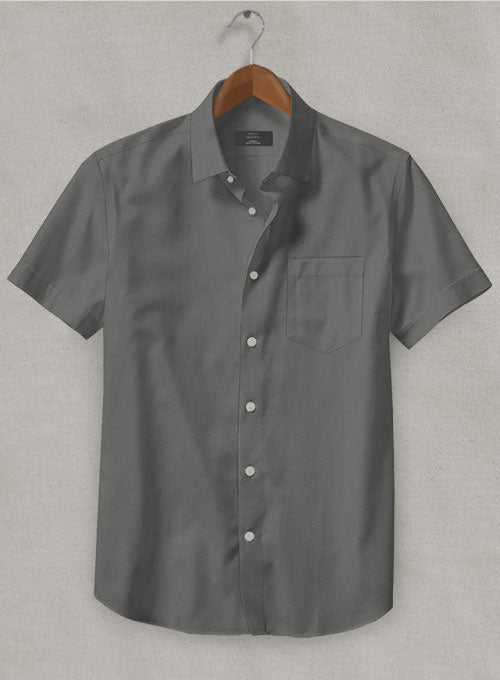 Graphite Stretch Poplene Shirt - StudioSuits