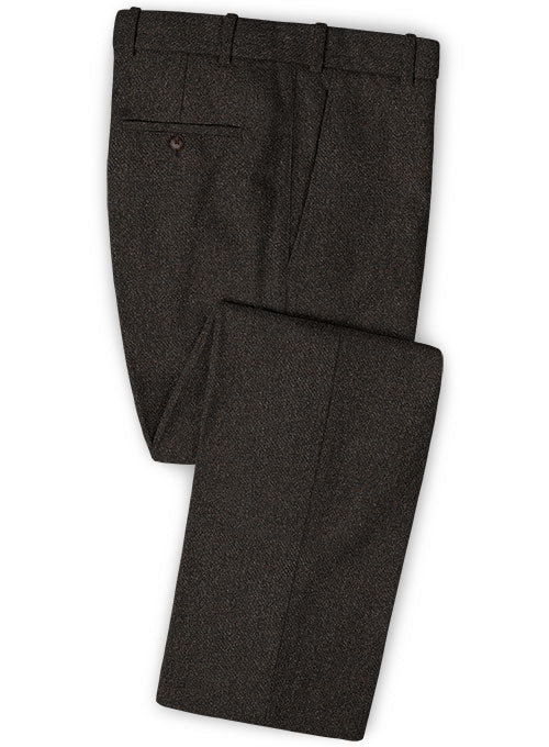 Gray Brown Heavy Tweed Pants - StudioSuits