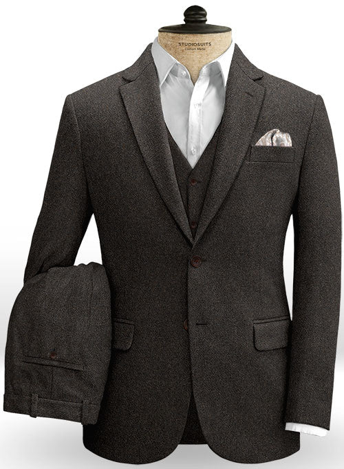 Gray Brown Heavy Tweed Suit - StudioSuits