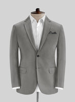 Gray Feather Cotton Canvas Stretch Jacket - StudioSuits