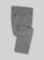 Gray Feather Cotton Canvas Stretch Pants - StudioSuits
