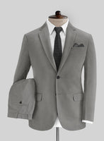 Gray Feather Cotton Canvas Stretch Suit - StudioSuits