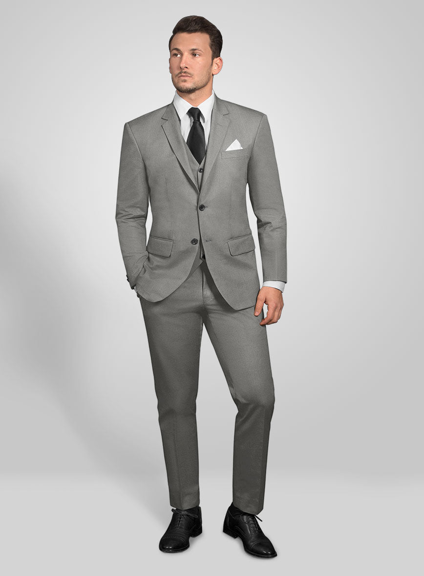 Gray Feather Cotton Canvas Stretch Suit – StudioSuits