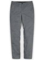 Washed Gray Feather Cotton Canvas Stretch Chino Pants - StudioSuits