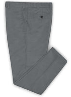 Washed Gray Feather Cotton Canvas Stretch Chino Pants - StudioSuits