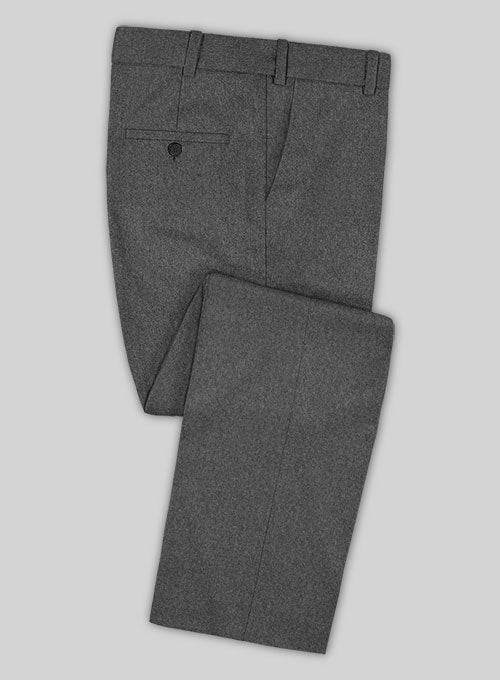 Gray Flannel Wool Pants - StudioSuits