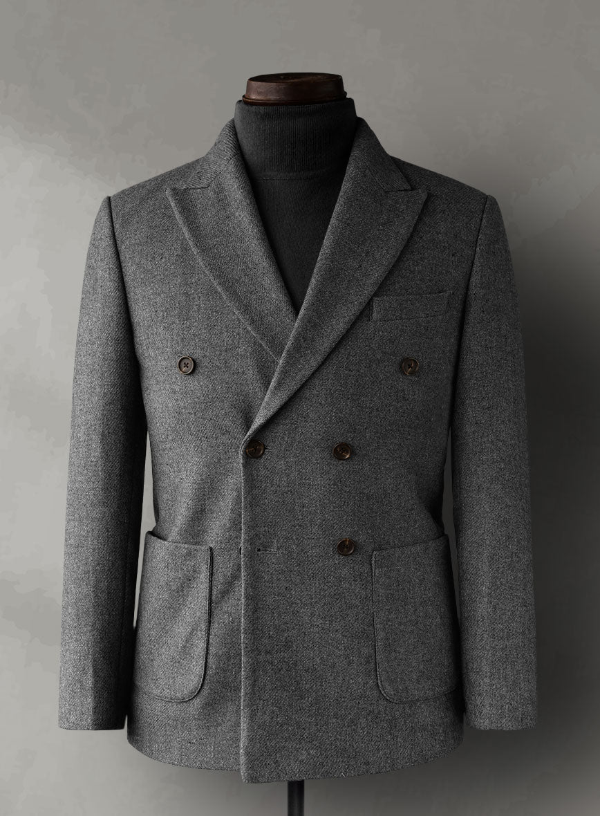 Gray Heavy Tweed Double Breasted Jacket II – StudioSuits