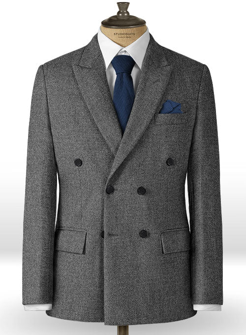 Gray Heavy Tweed Suit - StudioSuits