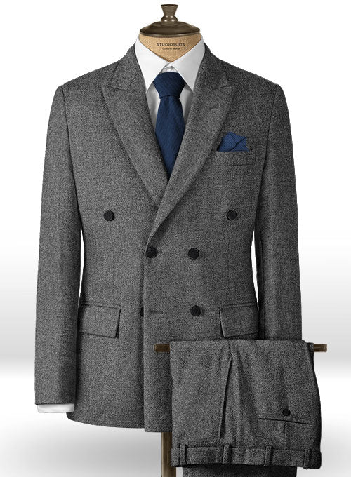 Gray Heavy Tweed Suit - StudioSuits