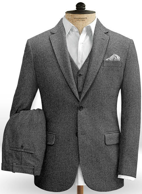 Gray Heavy Tweed Suit - StudioSuits