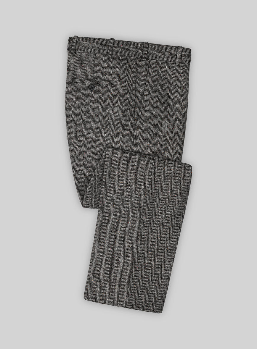 Gray Herringbone Flecks Donegal Tweed Suit - StudioSuits