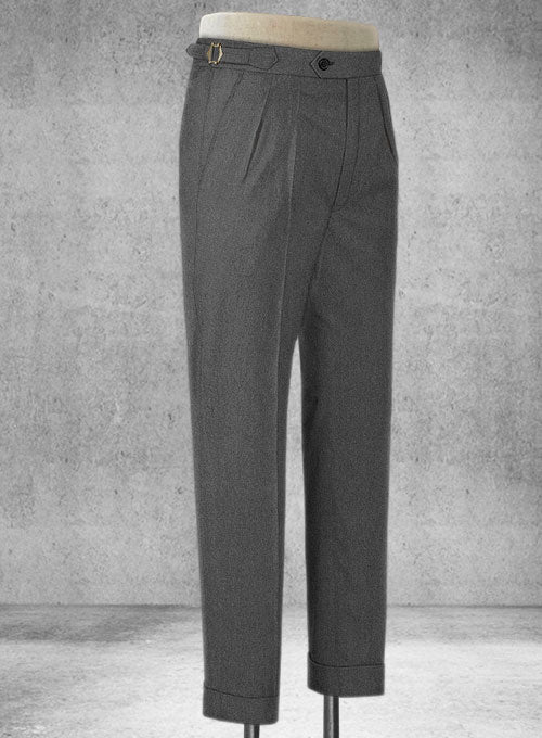 Gray Highland Flannel Wool Trousers - StudioSuits