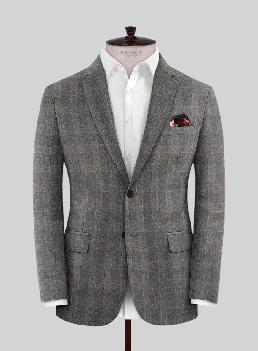 Gray Mont Checks Flannel Wool Suit – StudioSuits