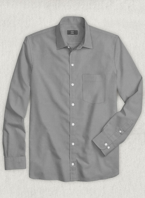 Gray Stretch Twill Shirt - StudioSuits