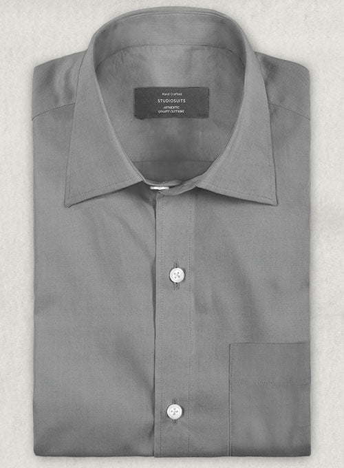 Gray Stretch Twill Shirt - StudioSuits