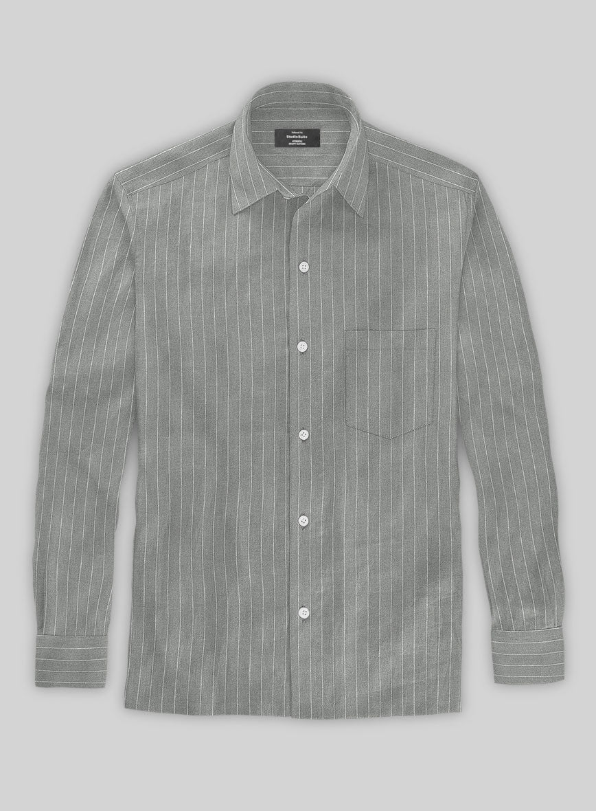Gray Stripe Linen Shirt – StudioSuits