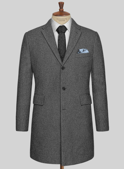 Gray Tweed Overcoat - StudioSuits