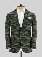 Green Stretch Camo Jacket - StudioSuits