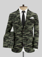 Green Stretch Camo Suit - StudioSuits