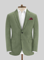 Green Cotton Power Stretch Chino Jacket - StudioSuits
