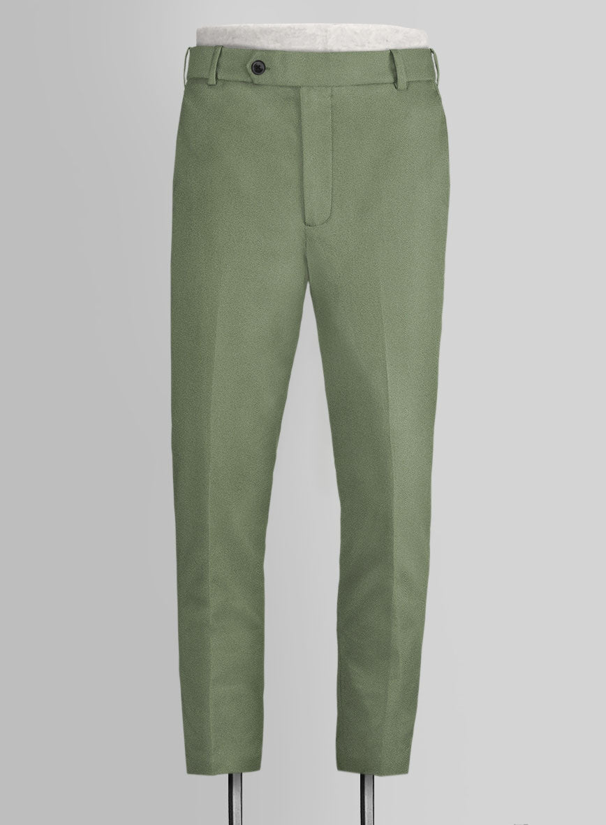 Green Cotton Power Stretch Chino Pants - StudioSuits