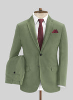 Green Cotton Power Stretch Chino Suit - StudioSuits