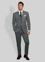 Gray Cotton Power Stretch Chino Suit - StudioSuits