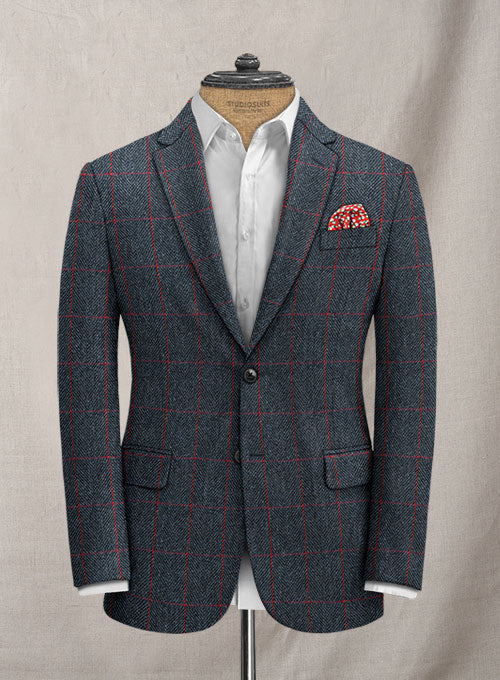 Harris Tweed Blue Checks Jacket - StudioSuits