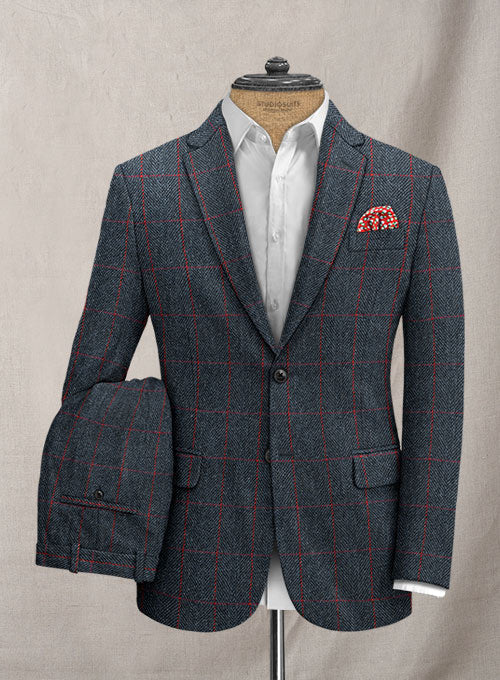 Harris Tweed Blue Checks Suit - StudioSuits