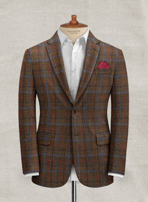 Harris Tweed Brown Checks Jacket - StudioSuits