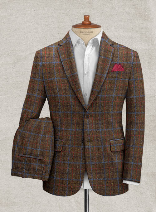 Harris Tweed Brown Checks Suit - StudioSuits