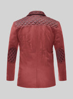 Harper Burnt Red Leather Blazer - StudioSuits