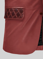 Harper Burnt Red Leather Blazer - StudioSuits