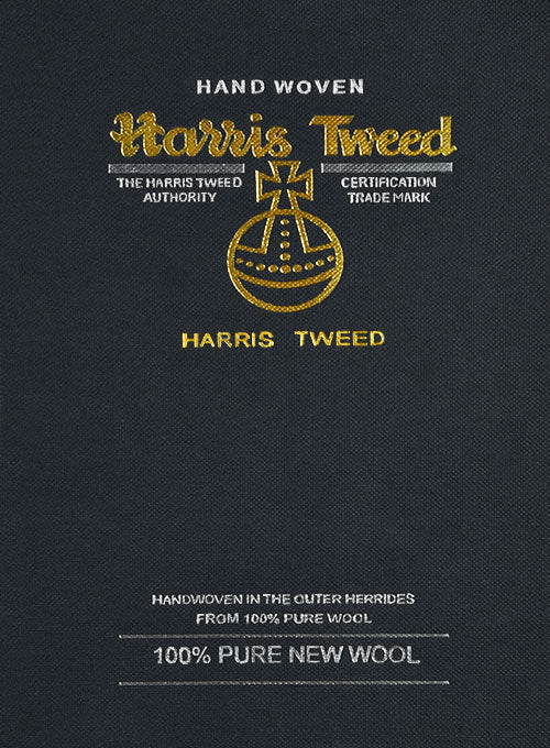Harris Tweed Houndstooth Light Gray Pea Coat - StudioSuits