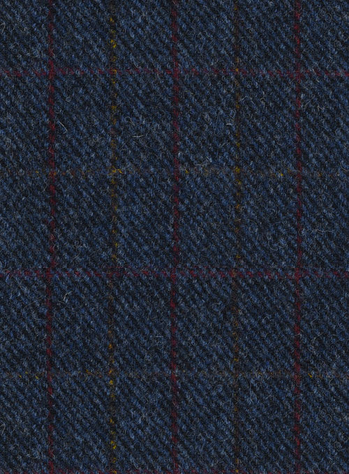 Harris Tweed King Blue Pea Coat - StudioSuits