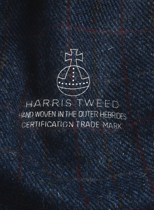 Harris Tweed King Blue Pea Coat - StudioSuits