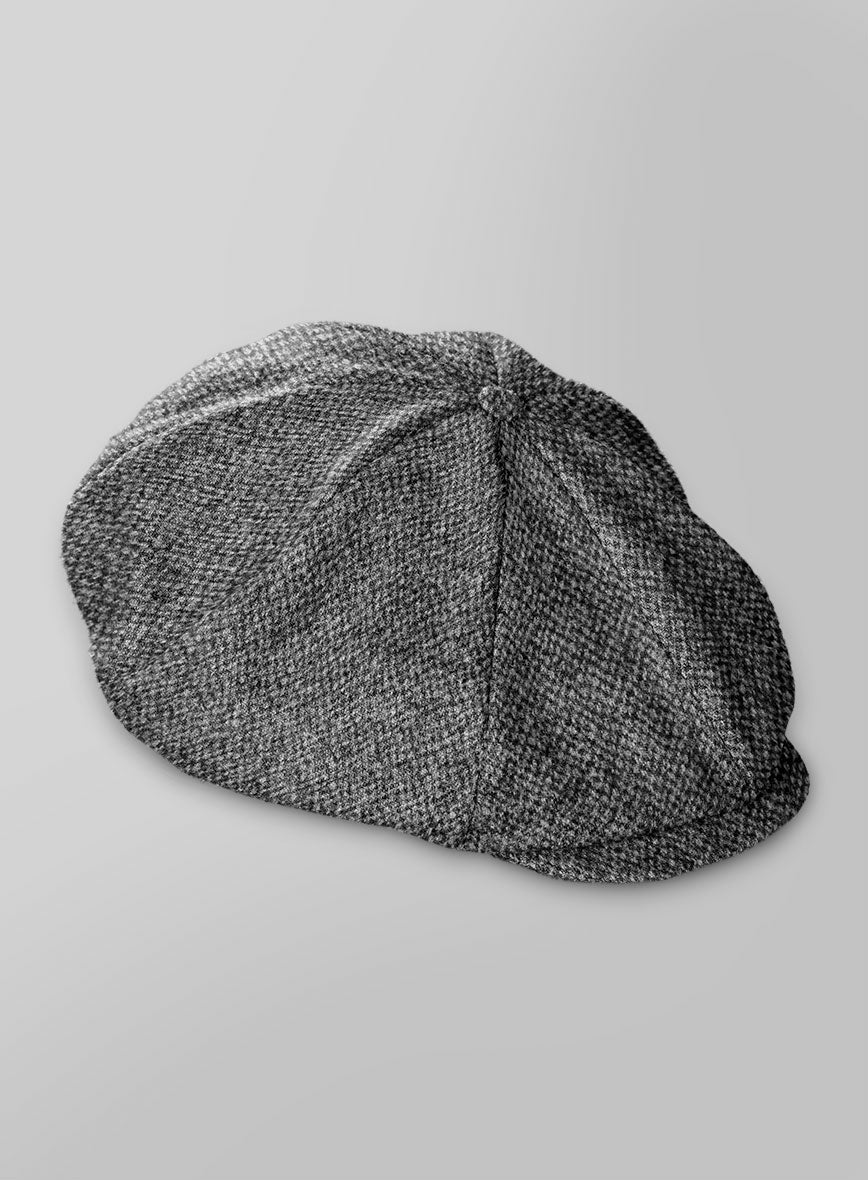 Harris Tweed Barley Gray Newsboy Cap - StudioSuits