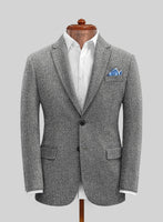 Harris Tweed Gray Chevron Suit - StudioSuits