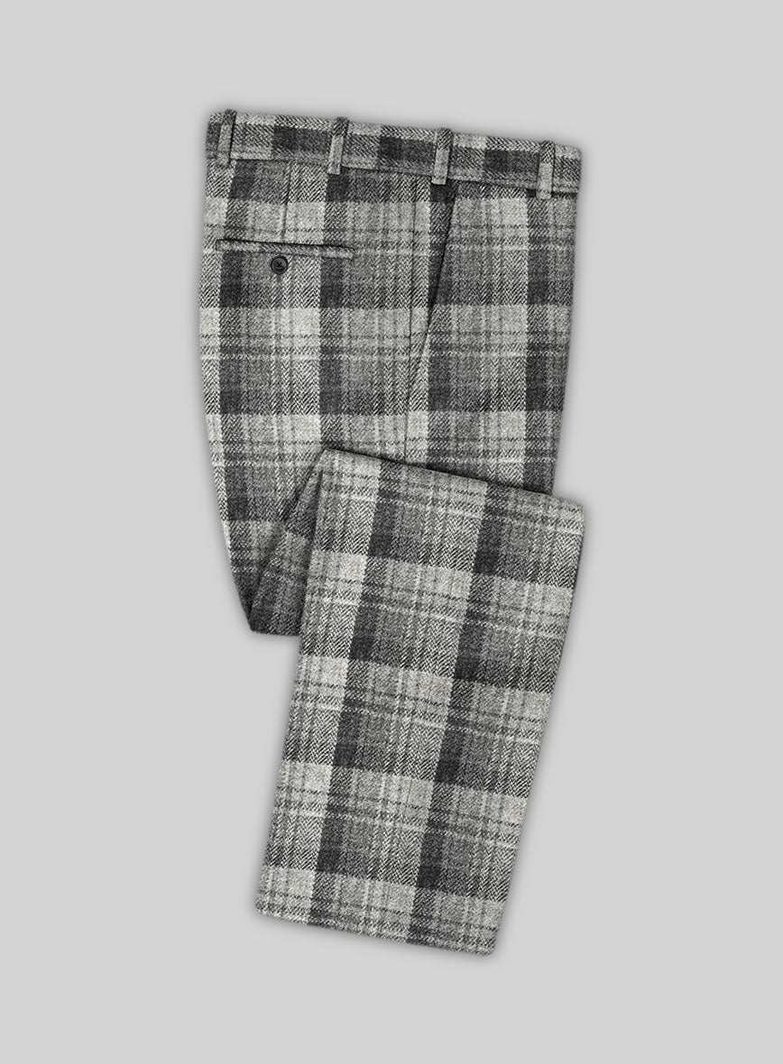 Harris Tweed Gray Tartan Pants - StudioSuits
