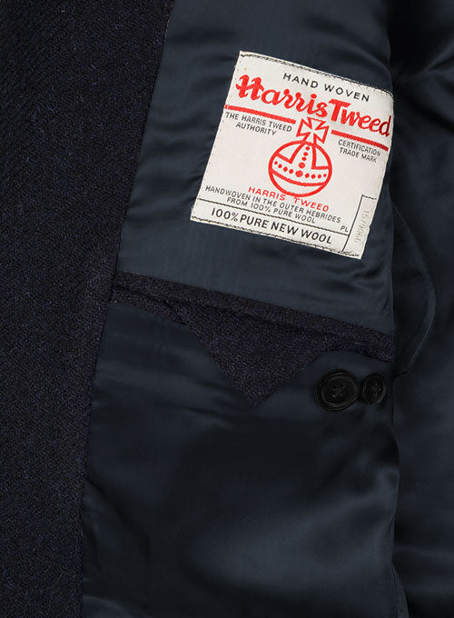 Harris Tweed Dark Blue Twill Jacket - StudioSuits
