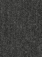 Harris Tweed Dark Gray Herringbone Highland Trousers - StudioSuits