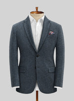 Harris Tweed Mid Blue Chevron Jacket - StudioSuits