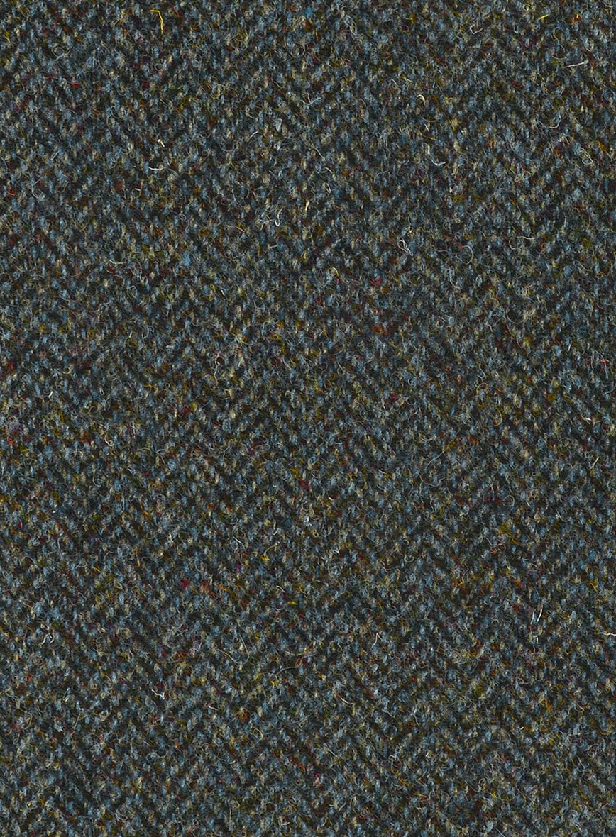 Harris Tweed Ridge Blue Herringbone Pants - StudioSuits